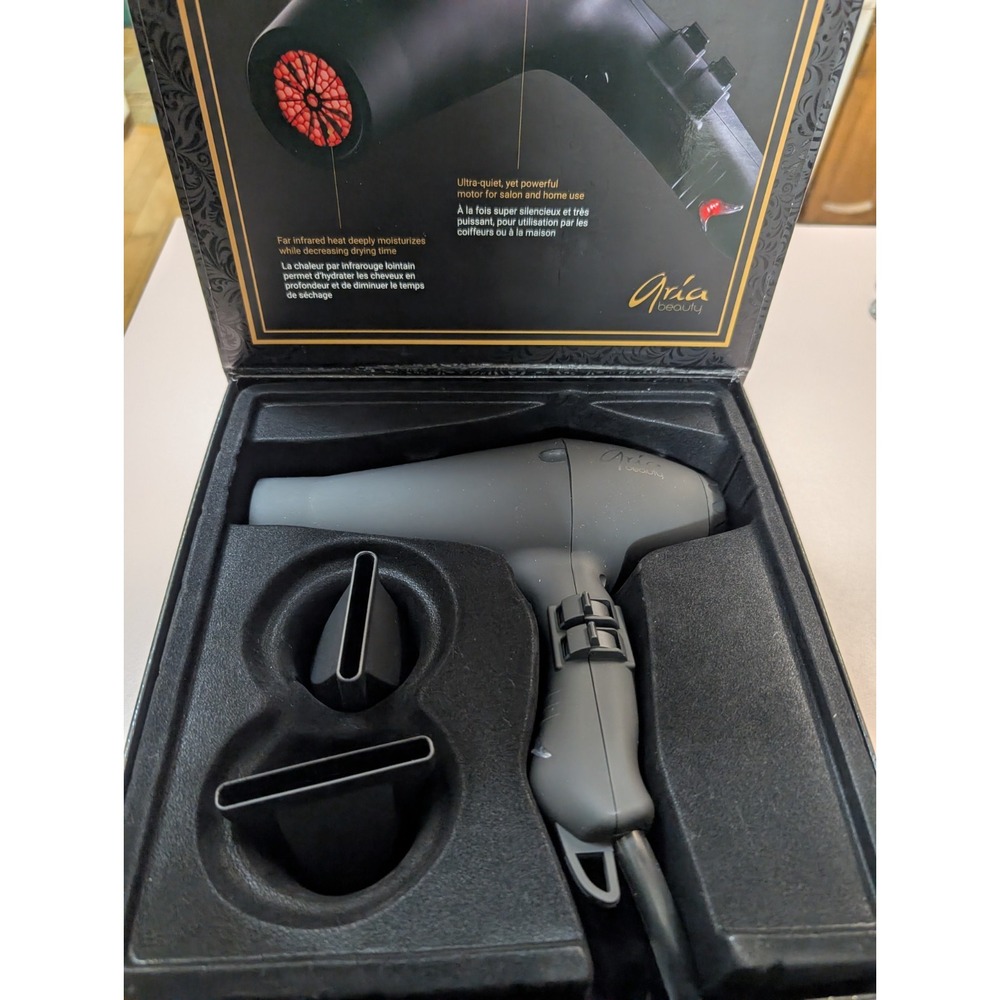 Aria Beauty Infrared Blowdryer With Ionic Technology Black Hair Dryer Lot 3pc